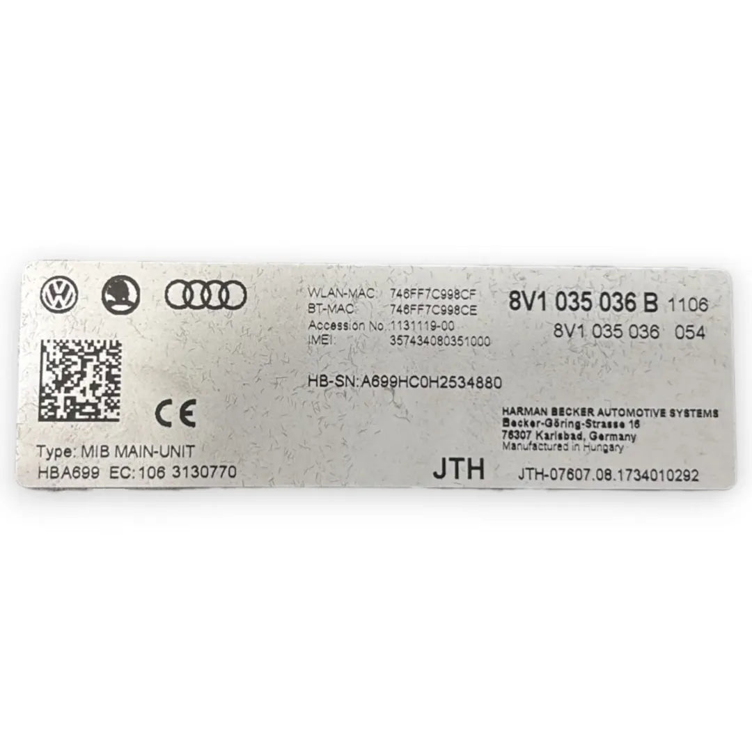 Dettaglio Autoradio Audi A3 8V 2016–2021 cod. 8V1035036B - foto 3