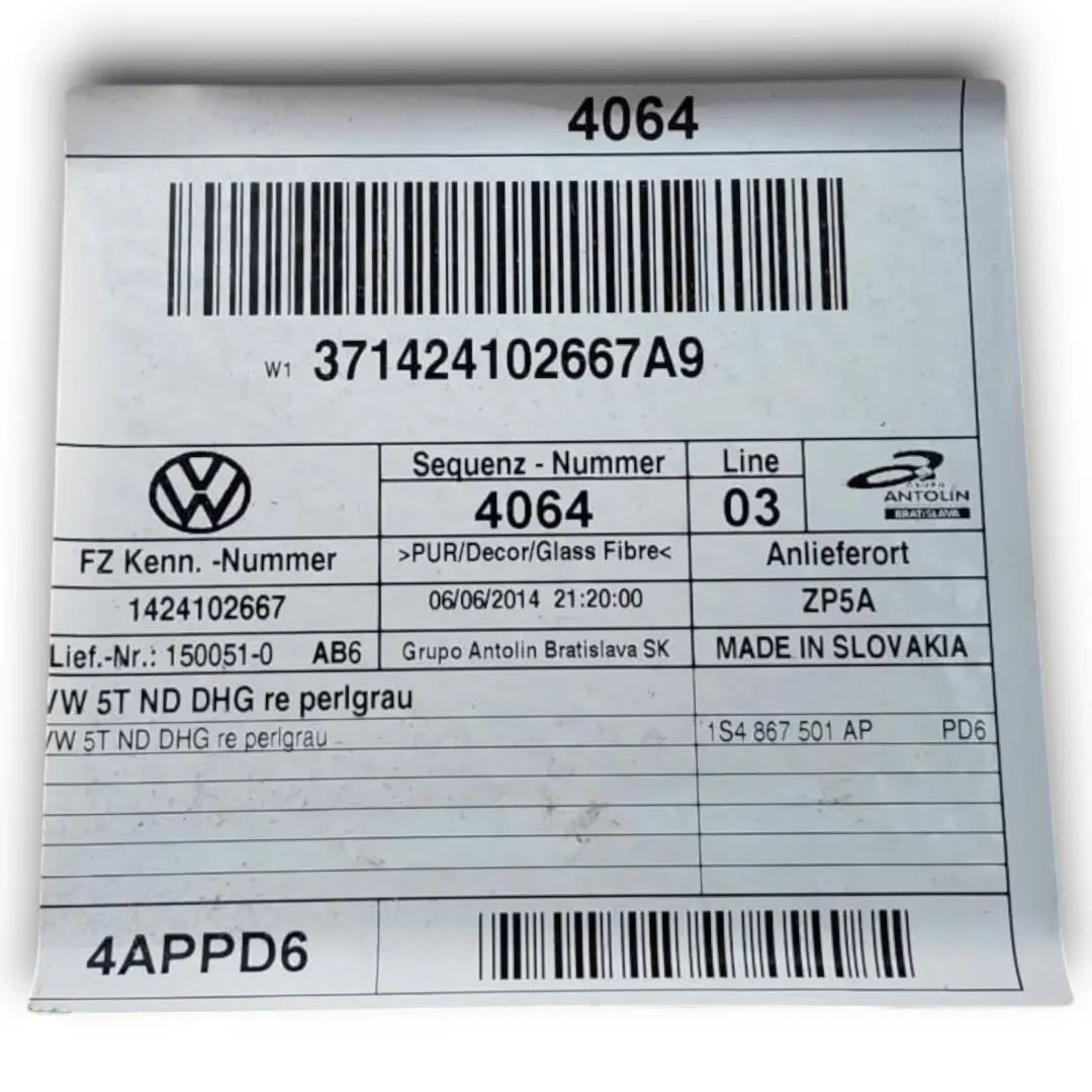 Dettaglio Cielo abitacolo Volkswagen up! 2011–2016 cod. 1S4867501AP - foto 3