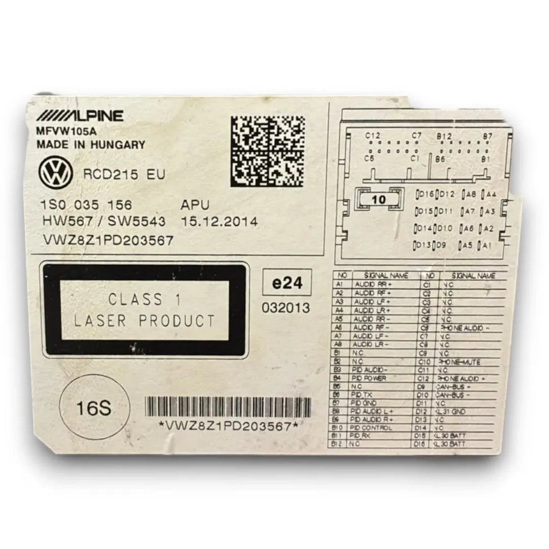 Dettaglio Autoradio Volkswagen UP 1S OEM 1S0035156QITX - foto 3