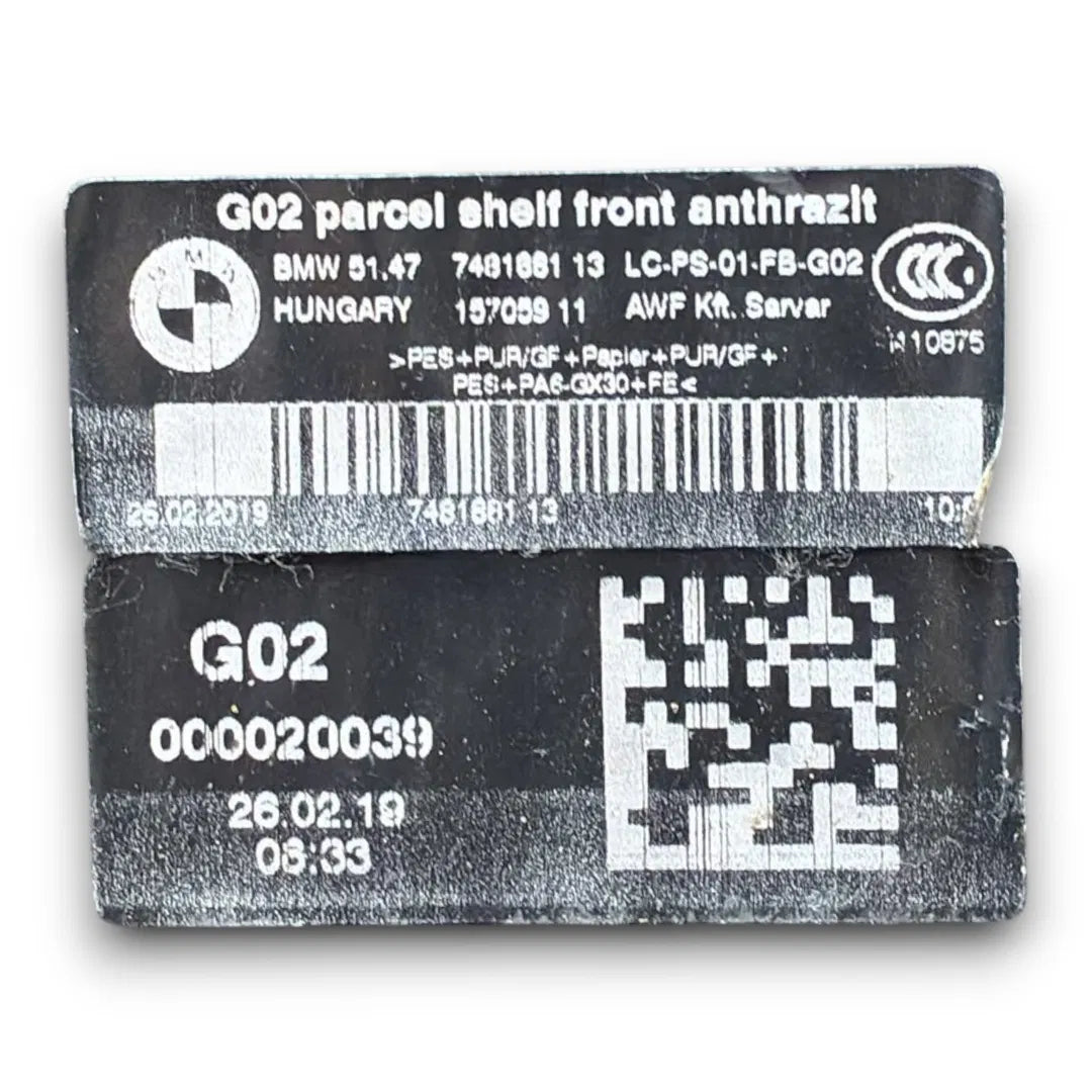 Dettaglio Cappelliera BMW X4 G02 dal 2018 OEM 7481881 - foto 3