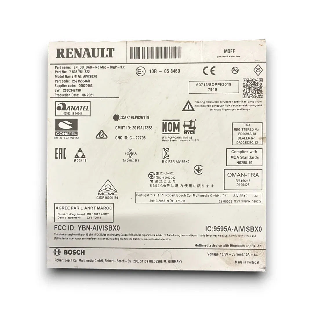 Dettaglio Autoradio Renault Clio 5ª Serie 2019–2024 OEM 259153546R - foto 3