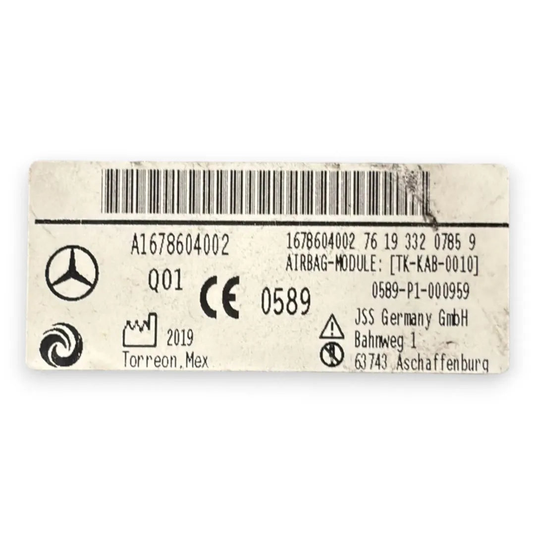 Dettaglio Dispositivo airbag protezione gambe Mercedes-Benz Classe GLE V167 OEM A1678604002 - foto 3