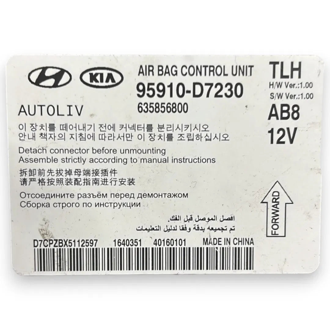 Dettaglio Centralina airbag Hyundai Tucson 2015–2018 OEM 95910-D7230 - foto 3