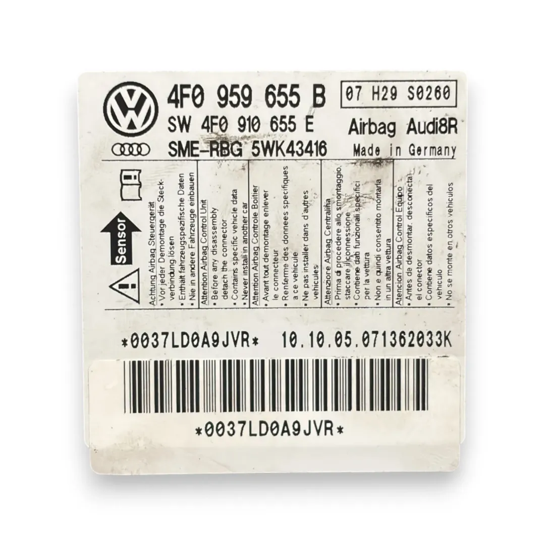 Dettaglio Centralina comando airbag Audi A6 4F OEM 4F0910655E00H - foto 3