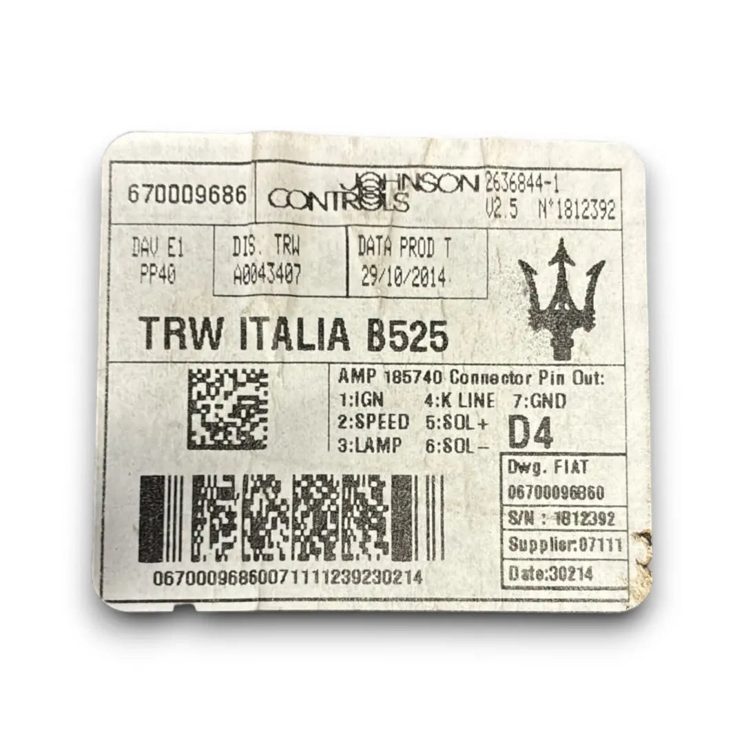 Dettaglio Centralina del servosterzo Maserati Ghibli dal 2013 OEM 670009686 - foto 3