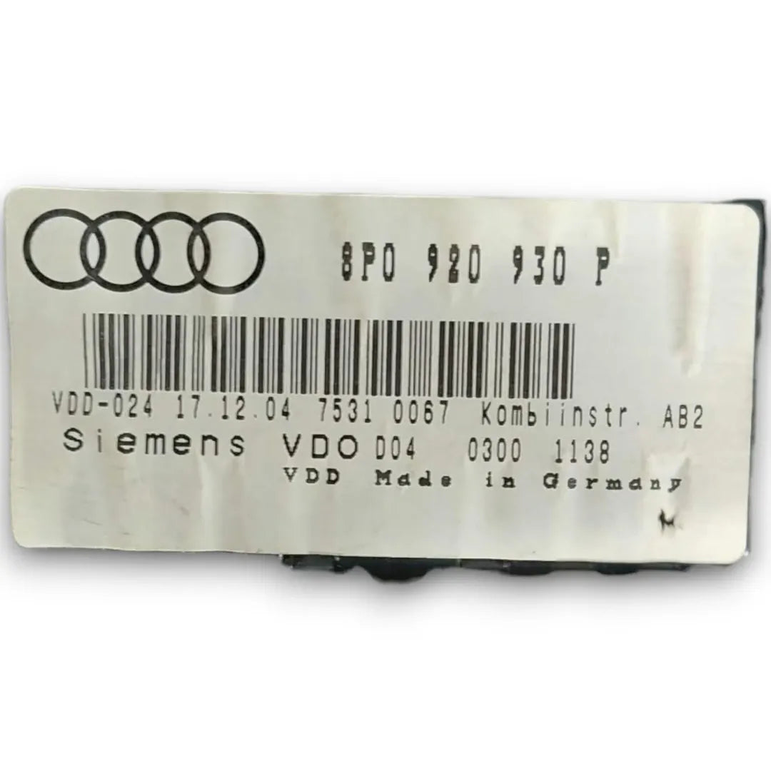 Dettaglio Quadro strumenti Audi A3 8P 2010–2013 OEM 8P0 920 930 P - foto 3