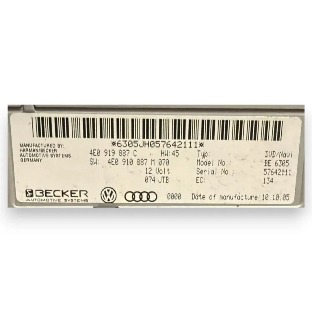 Dettaglio Lettore DVD Audi A6 4F cod. 4E0910887M070 - foto 3