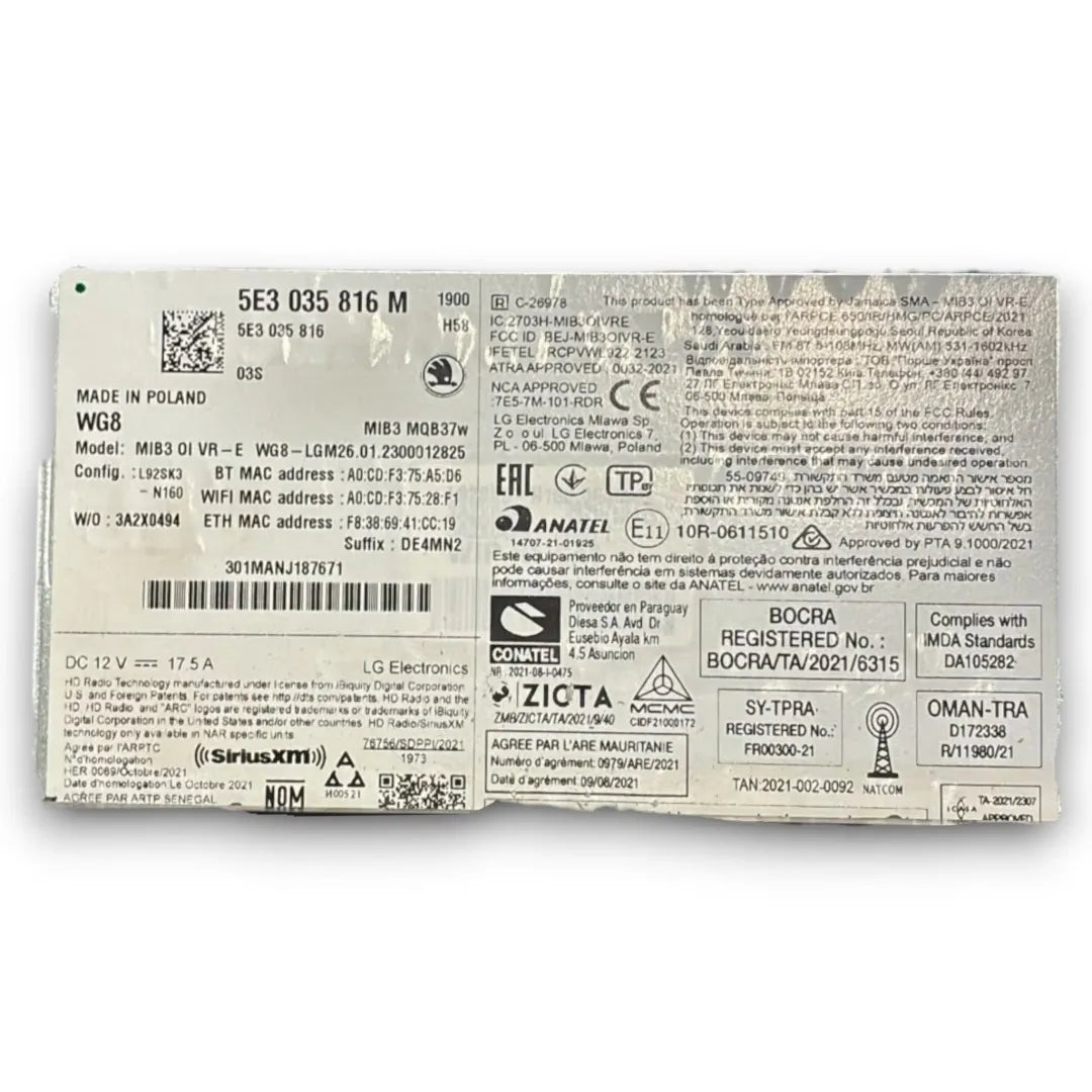 Dettaglio Autoradio Skoda Octavia dal 2020 OEM 5E3035816M - foto 3