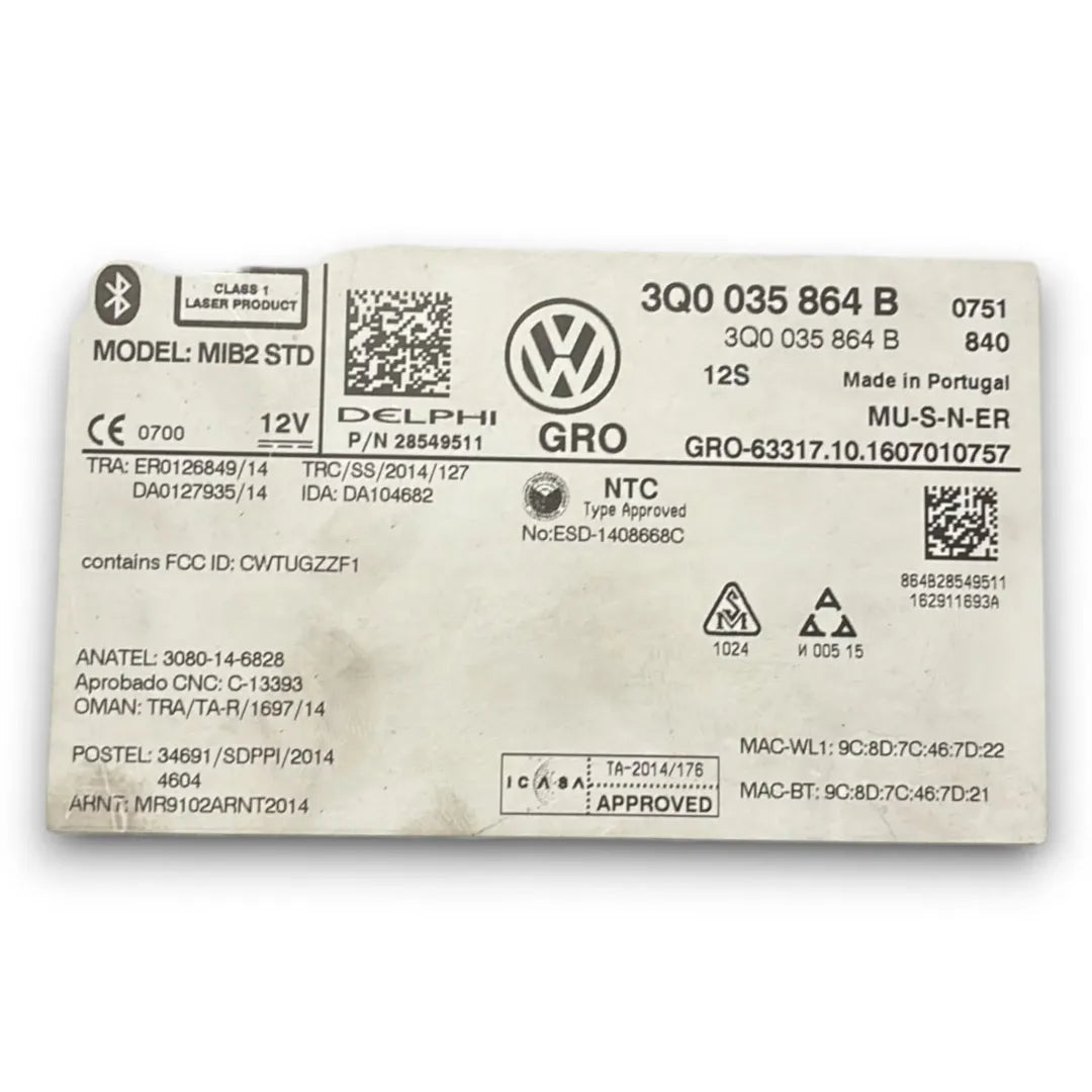 Dettaglio Lettore CD per autoradio Volkswagen Golf VII dal 2012 cod. 3Q0035864B - foto 3
