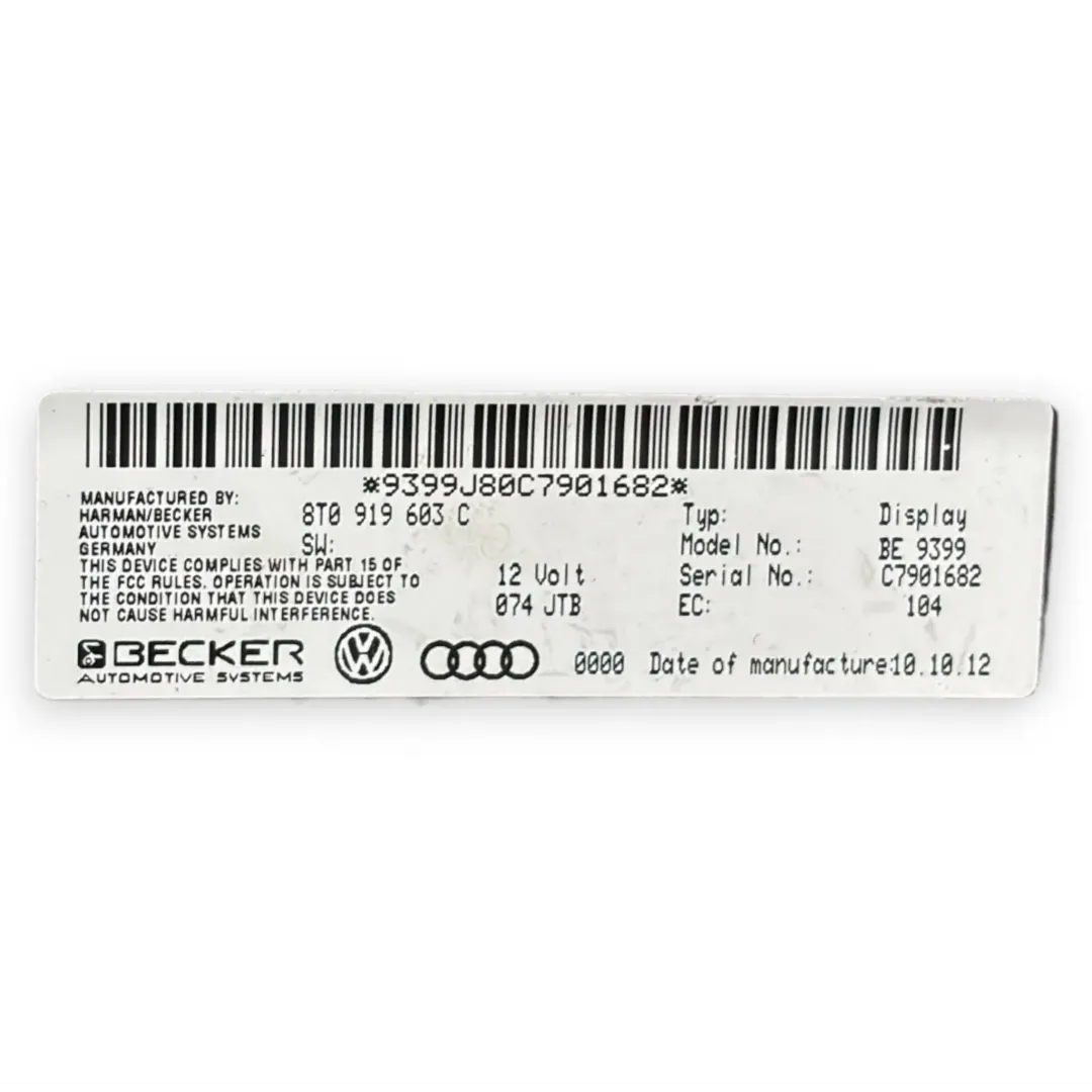 Dettaglio Display multifunzione Audi A6 4F cod. 8T0919603C - foto 3