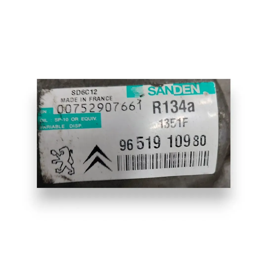 Dettaglio Compressore aria condizionata Citroën C3 2ª Serie A51 OEM 9672247080 - foto 6