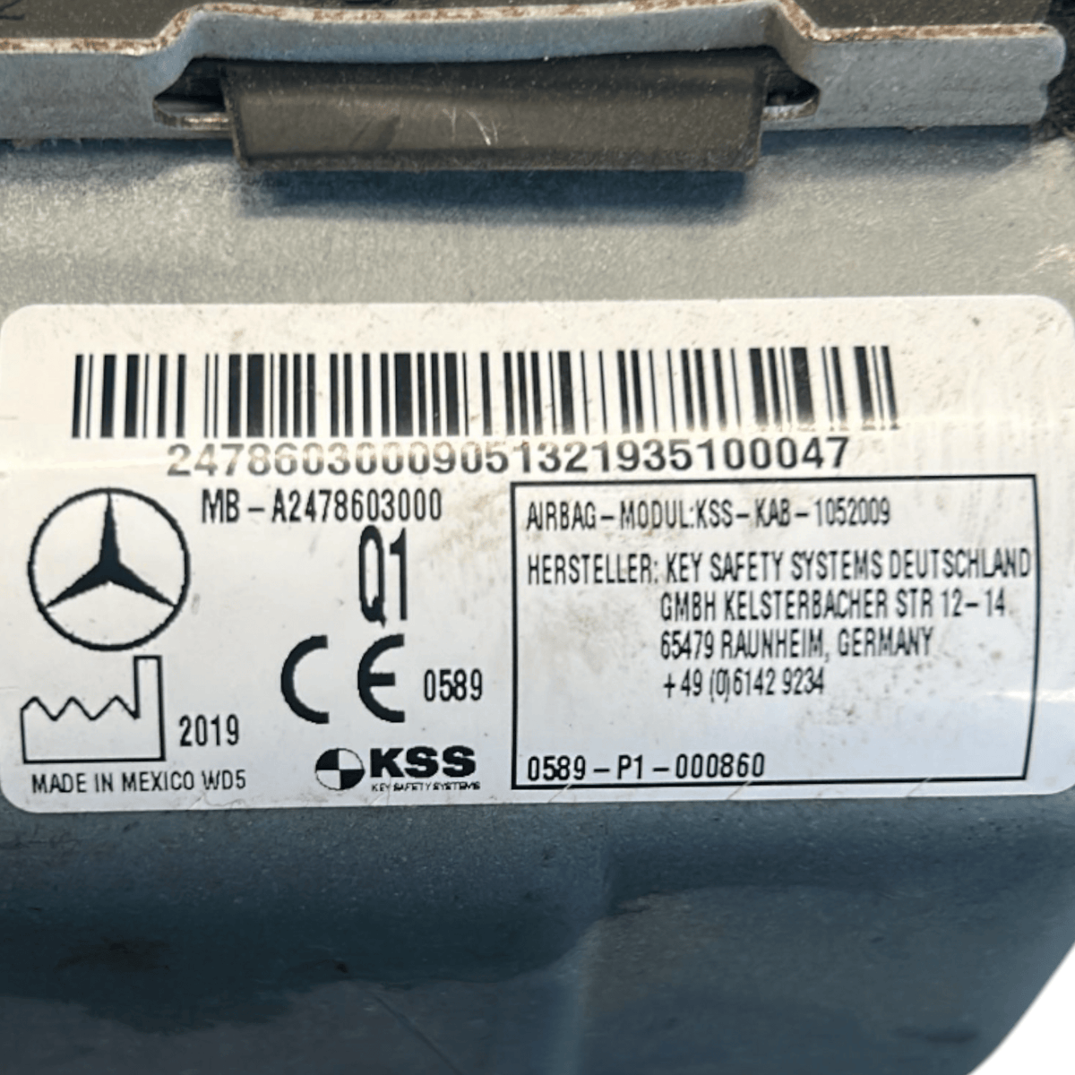 Kit AirBag Mercedes Benz GLB (X247) (2019 > ) - F&P CRASH SRLS - Ricambi Usati