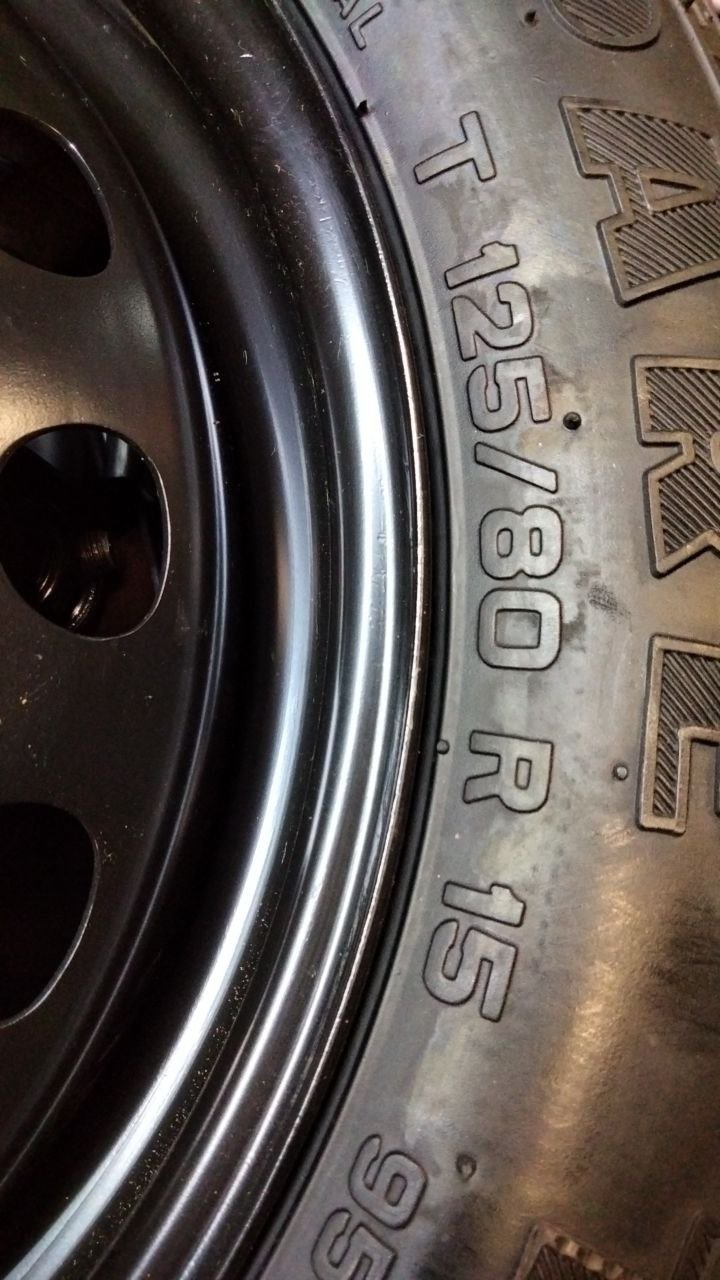 Kit riparazione+ruotino di scorta in ferro R15 nero Lancia musa(2003-2012)cod.46849214 - F&P CRASH SRLS - Ricambi Usati