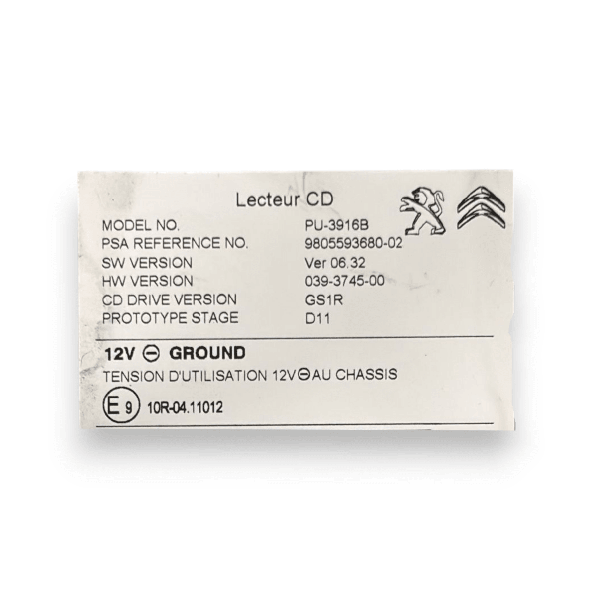 Lettore cd peugeot 308 II cod:9805593680 - 02 (2013 - 2021) - F&P CRASH SRL - Ricambi Usati