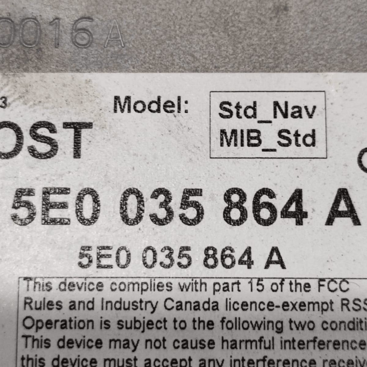 Lettore CD Skoda Octavia III Serie COD: 5E0035864A (2013 - 2019) - F&P CRASH SRLS - Ricambi Usati