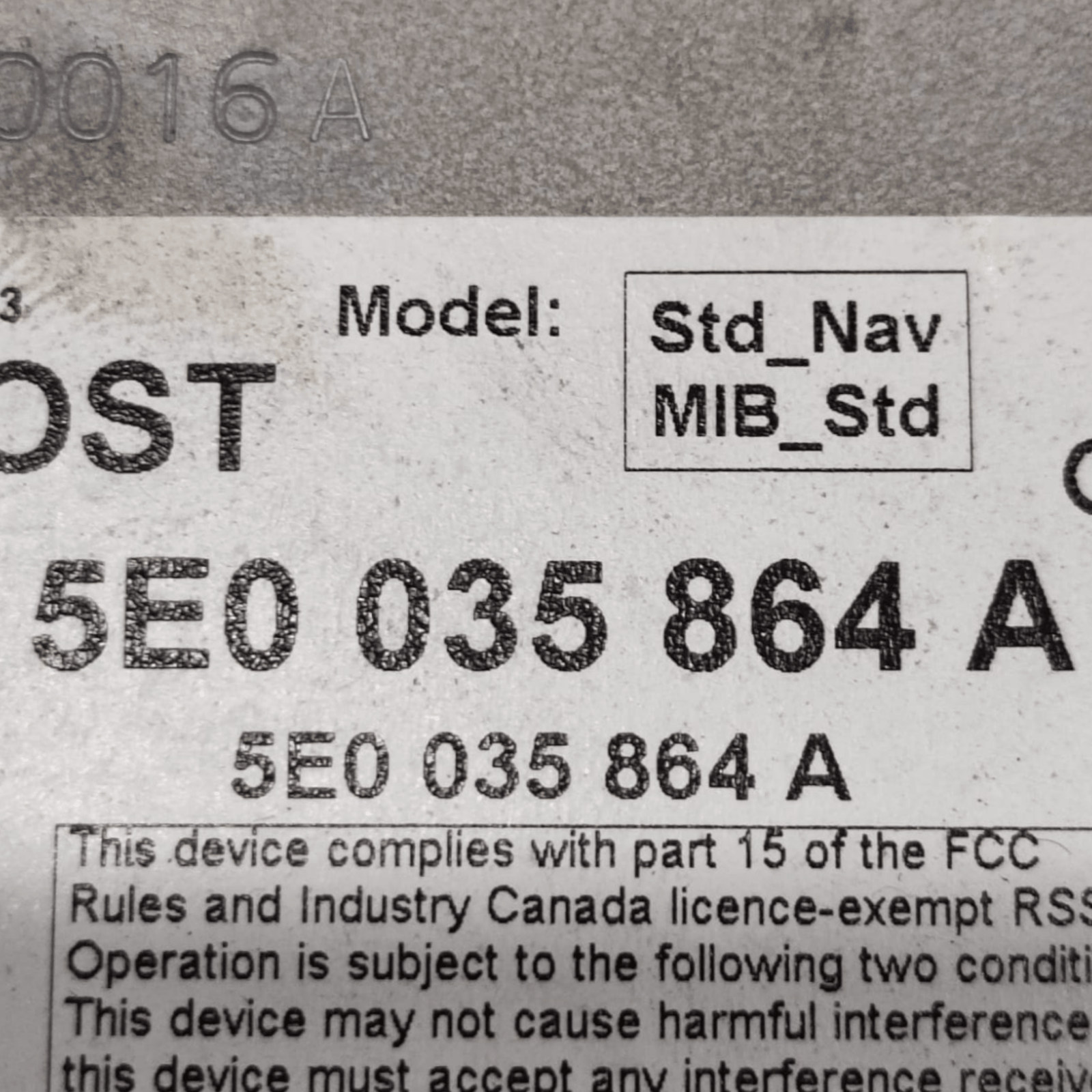 Lettore CD Skoda Octavia III Serie COD: 5E0035864A (2013 - 2019) - F&P CRASH SRLS - Ricambi Usati