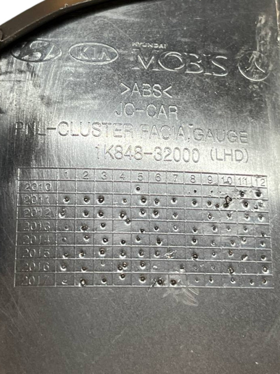 Tachometer Mask with coating under the column Hyundai IX20 (2010 - 2019) cod.1K848 - 32000 - F&P CRASH SRLS - Used Parts