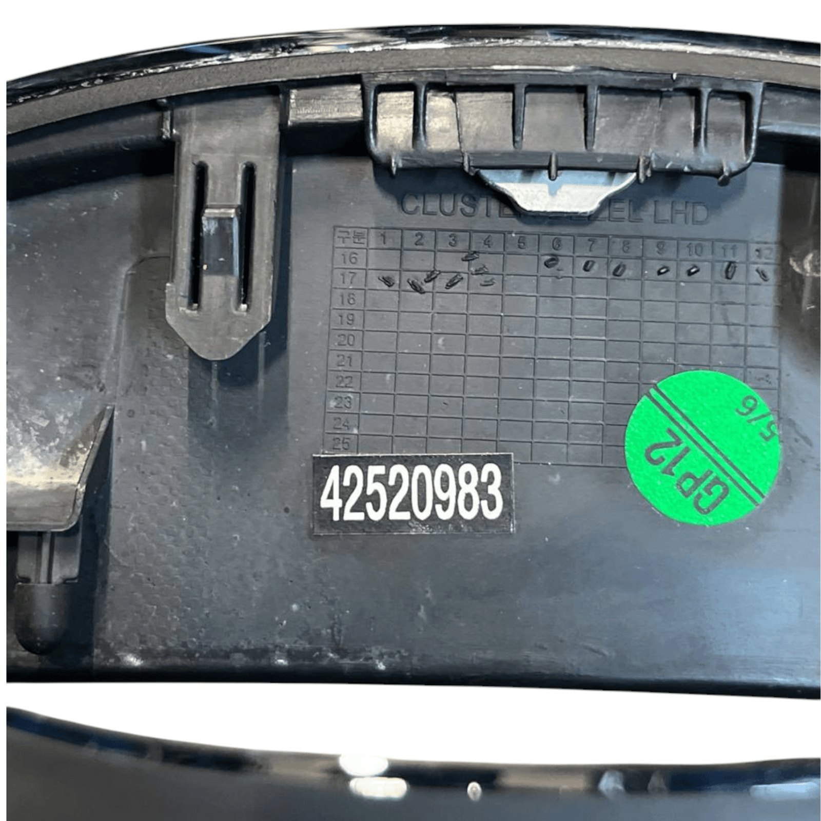 Opel Mokka A / X Speedometer Mask code.42520983 (2012 - 2019) + covering above the steering column - F&P CRASH SRLS - Used Parts