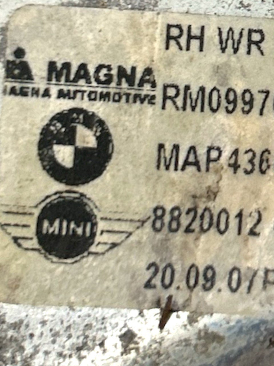 Mini Cooper (R56) (2007 > 2013) cod.4204003 Cremagliera Alzavetri Anteriore Destra - F&P CRASH SRLS - Ricambi Usati