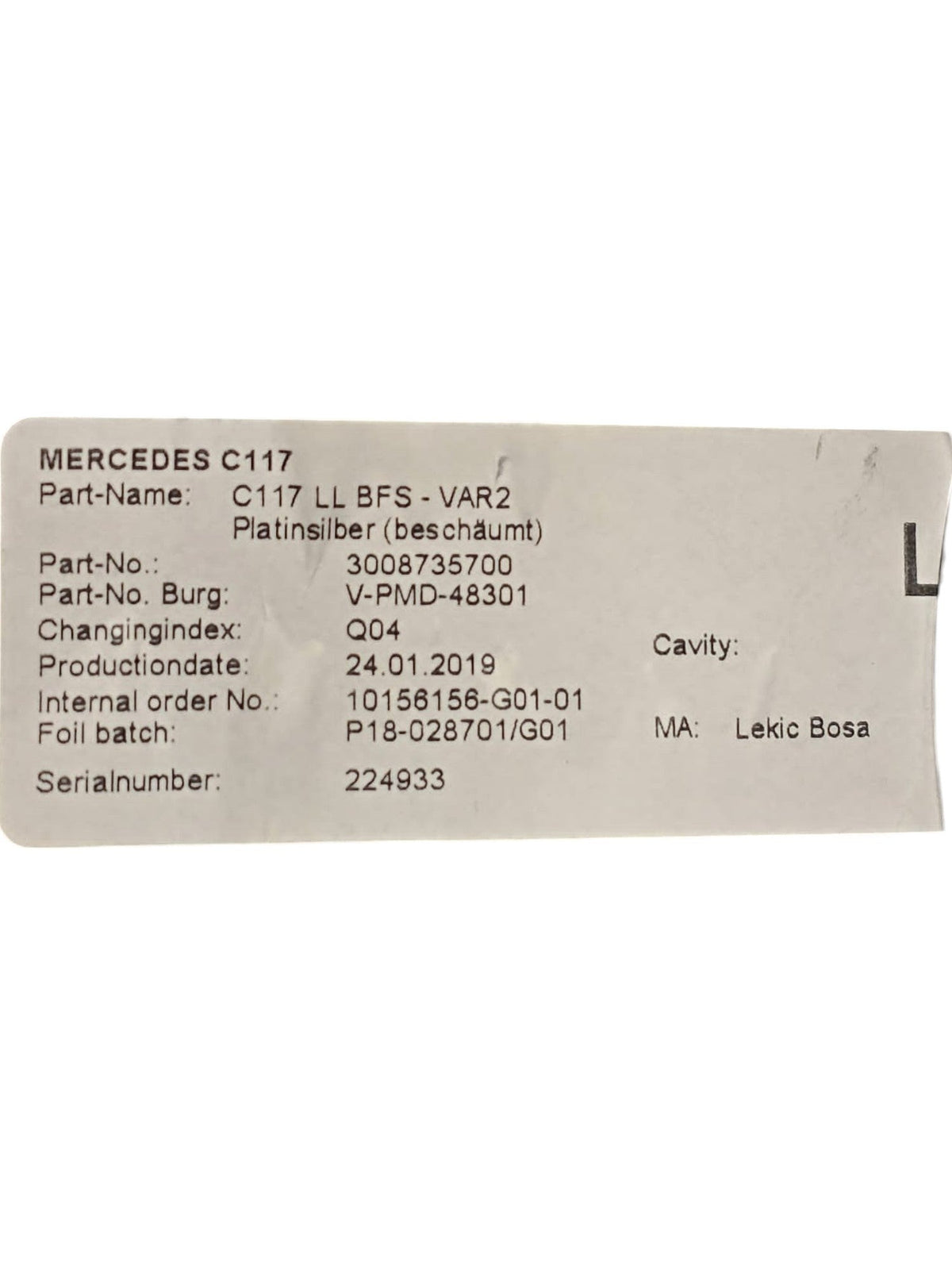 Modanatura Cruscotto + Bocchette Aria Mercedes GLA X156 Cod:3008735700 (2013 - 2019) - F&P CRASH SRLS - Ricambi Usati