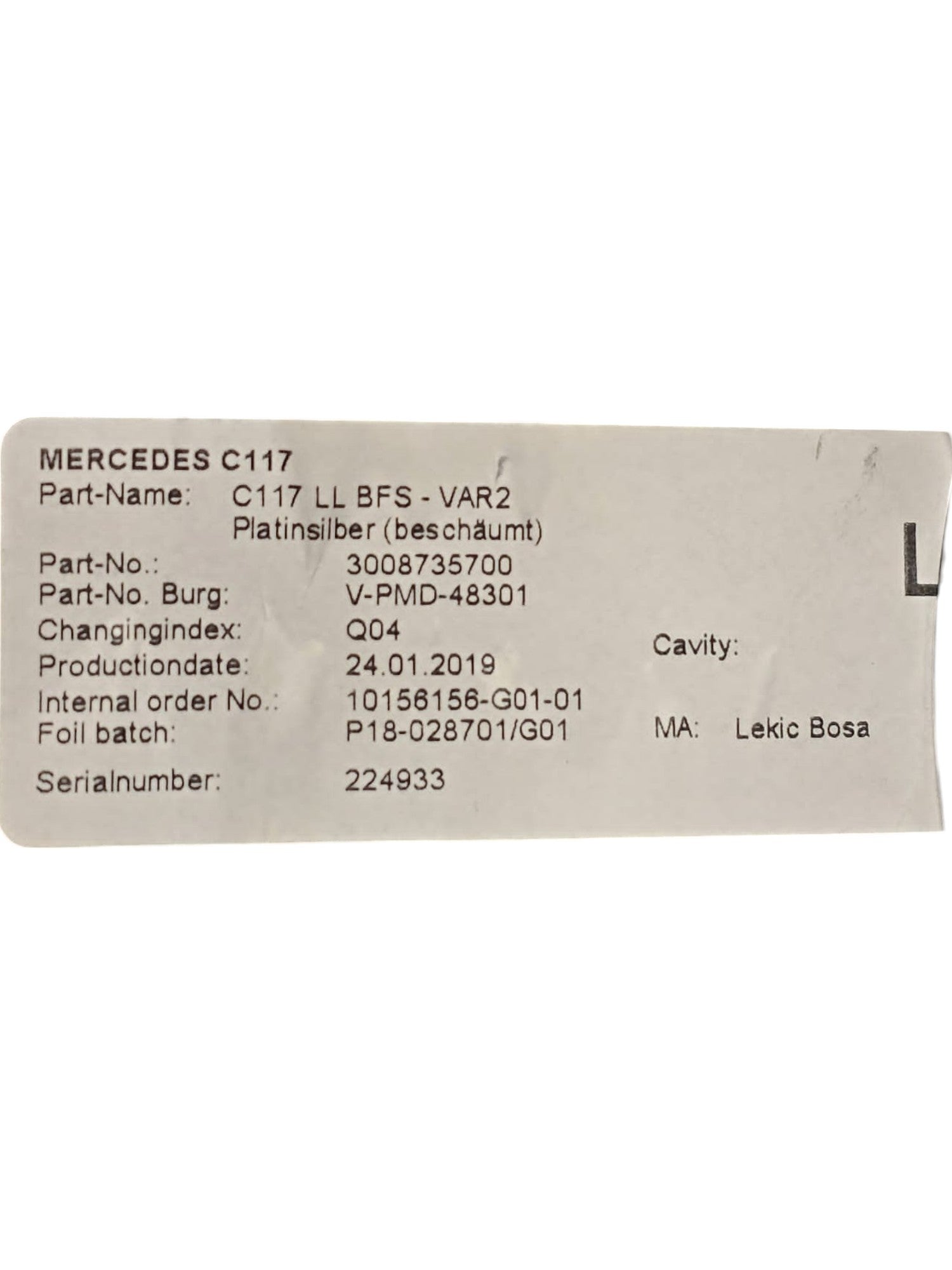 Modanatura Cruscotto + Bocchette Aria Mercedes GLA X156 Cod:3008735700 (2013 - 2019) - F&P CRASH SRLS - Ricambi Usati