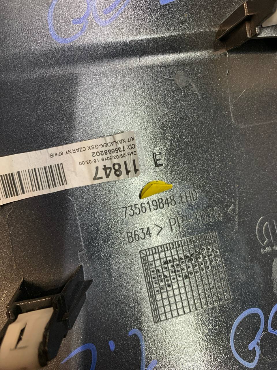 Central Dashboard Molding With Right Vent Dx Fiat 500 (2010) cod.735619848 - F&P CRASH SRLS - Used Parts