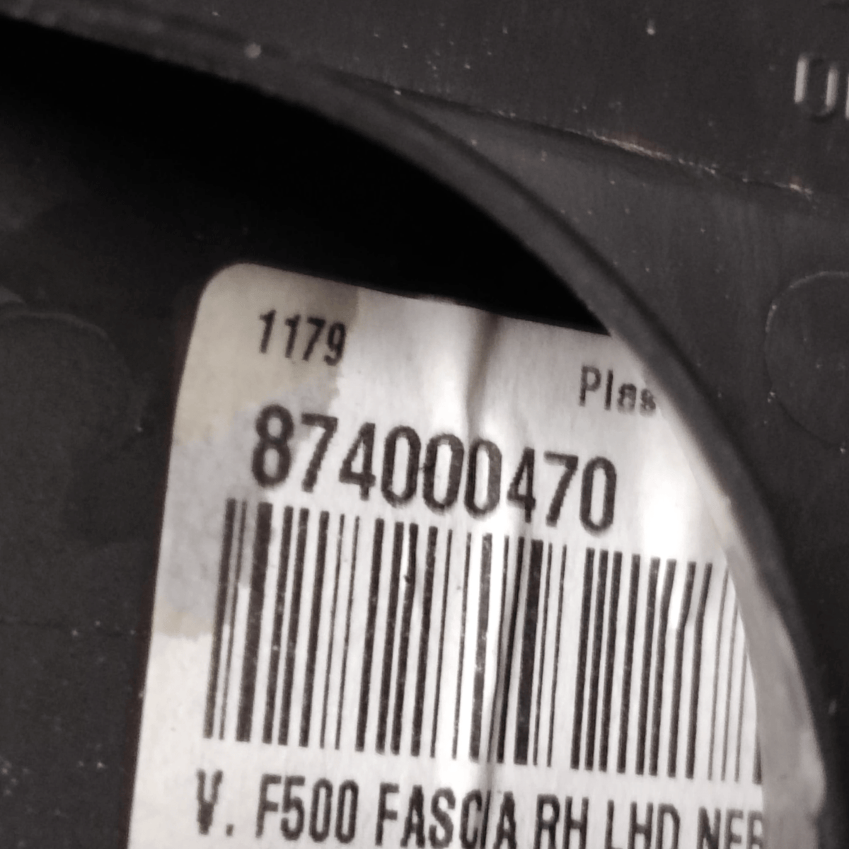 Modanatura Cruscotto Fiat 500 COD: 874000470 (2006 - 2015) - F&P CRASH SRLS - Ricambi Usati