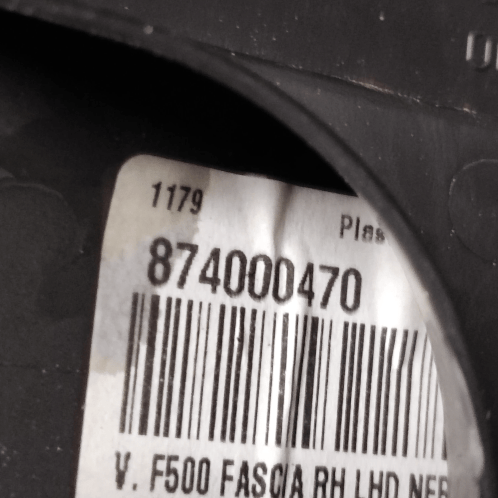 Modanatura Cruscotto Fiat 500 COD: 874000470 (2006 - 2015) - F&P CRASH SRLS - Ricambi Usati