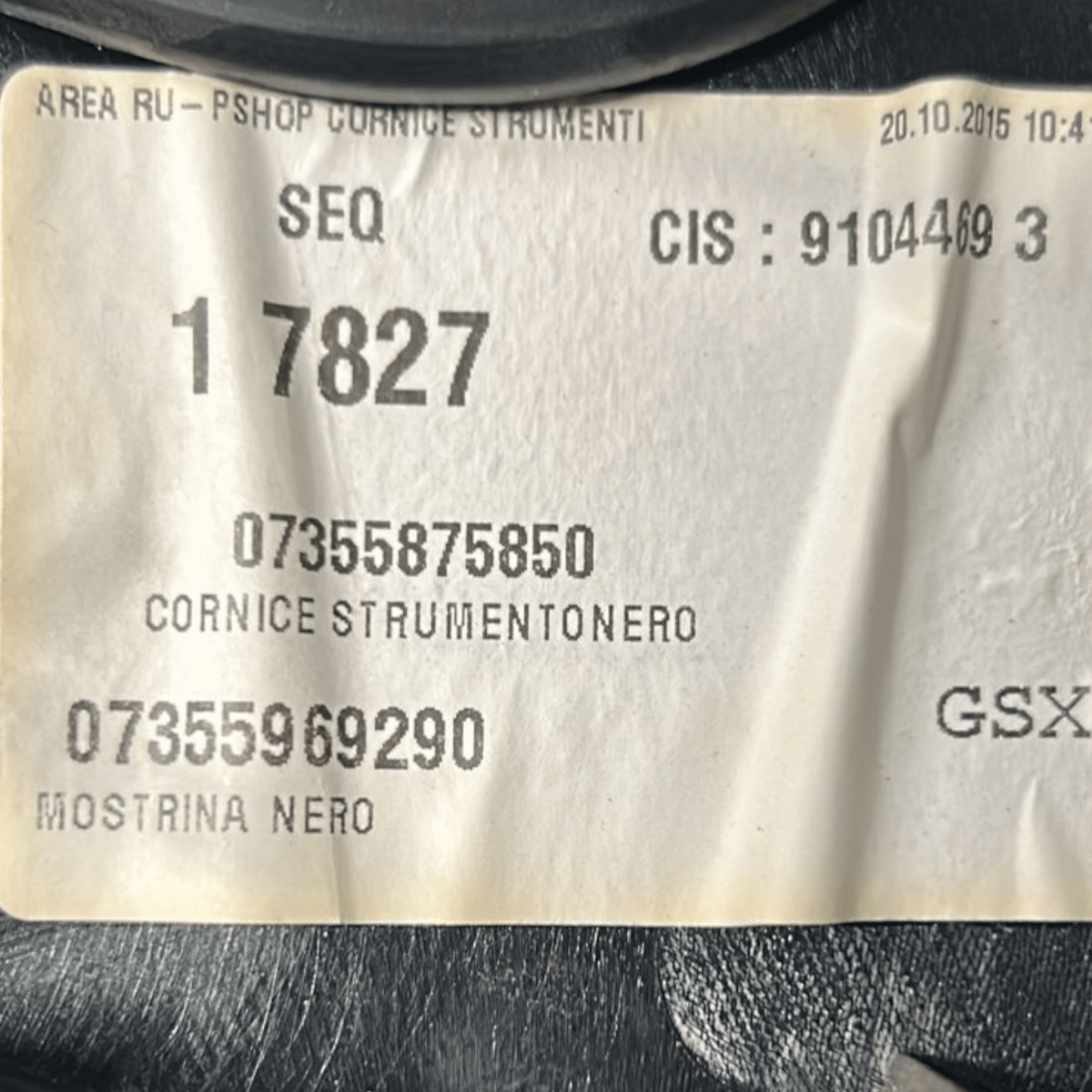 Modanatura cruscotto fiat panda 312 cod:07355875850 (2012 >) - F&P CRASH SRL - Ricambi Usati