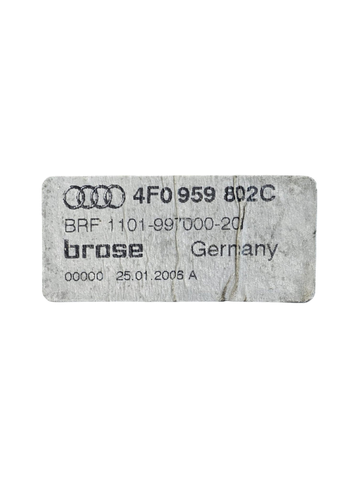 Rear Window Regulator Motor Right Audi A6 C6 Code:4F0959802C (2004 - 2011) - F&P CRASH SRLS - Used Parts