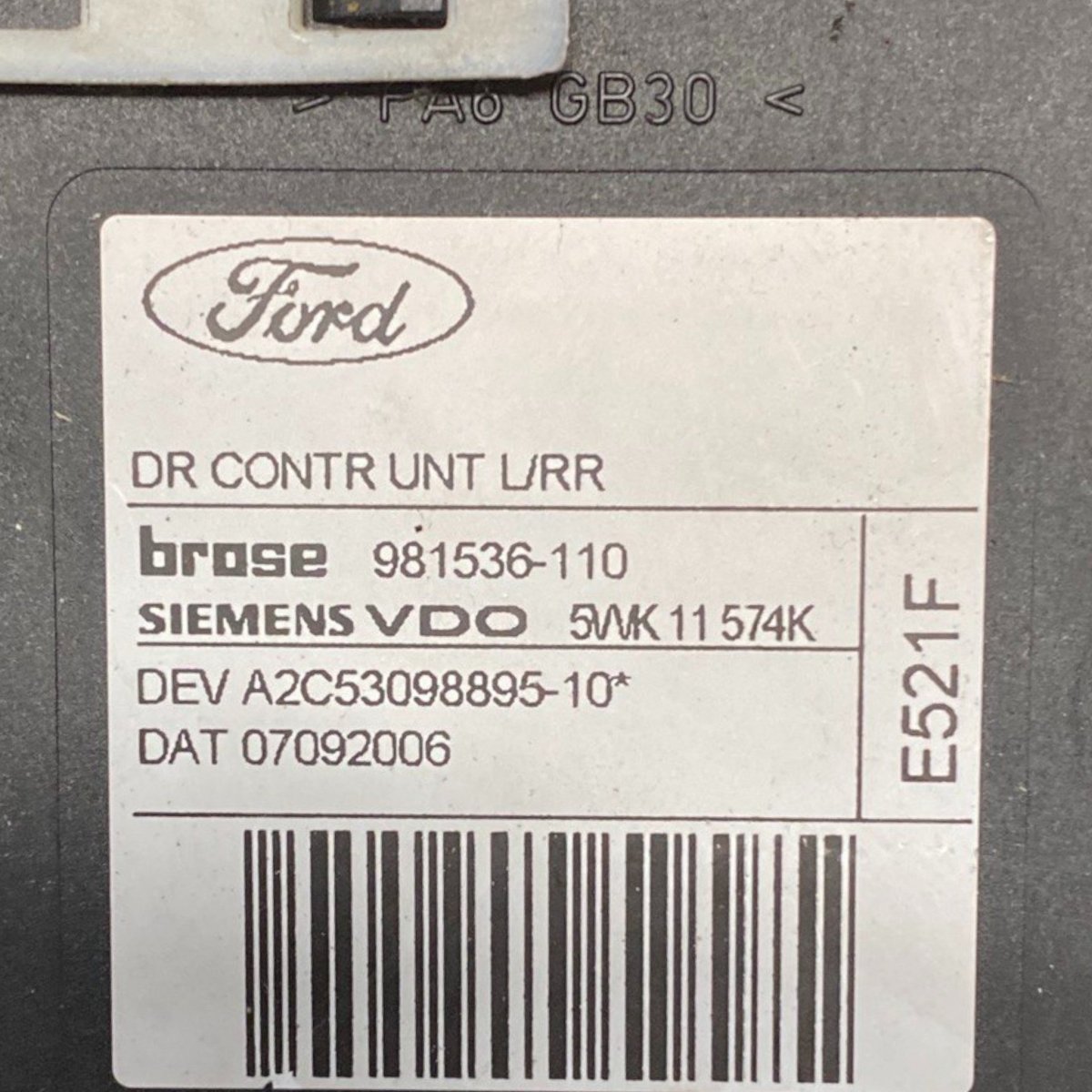 Motorino alzavetro posteriore sinistro (sx) ford c - max (2015 - 2019) Cod: 981536 - 110 - F&P CRASH SRLS - Ricambi Usati