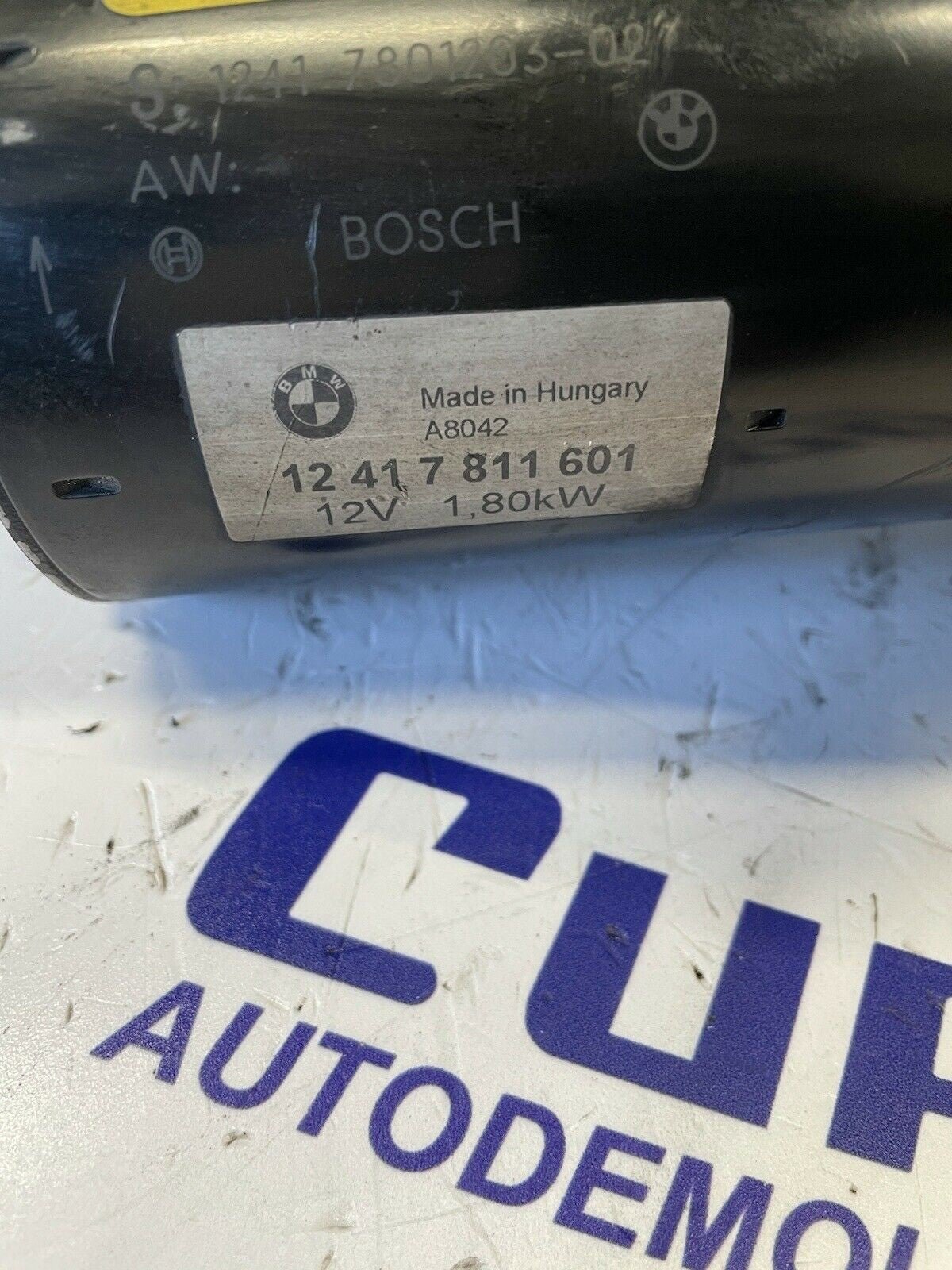 BMW 2.0D Starter Motor S.1(E87)/S.3(E90)/X3(E83) 12417811601 - F&P CRASH SRLS - Used Parts