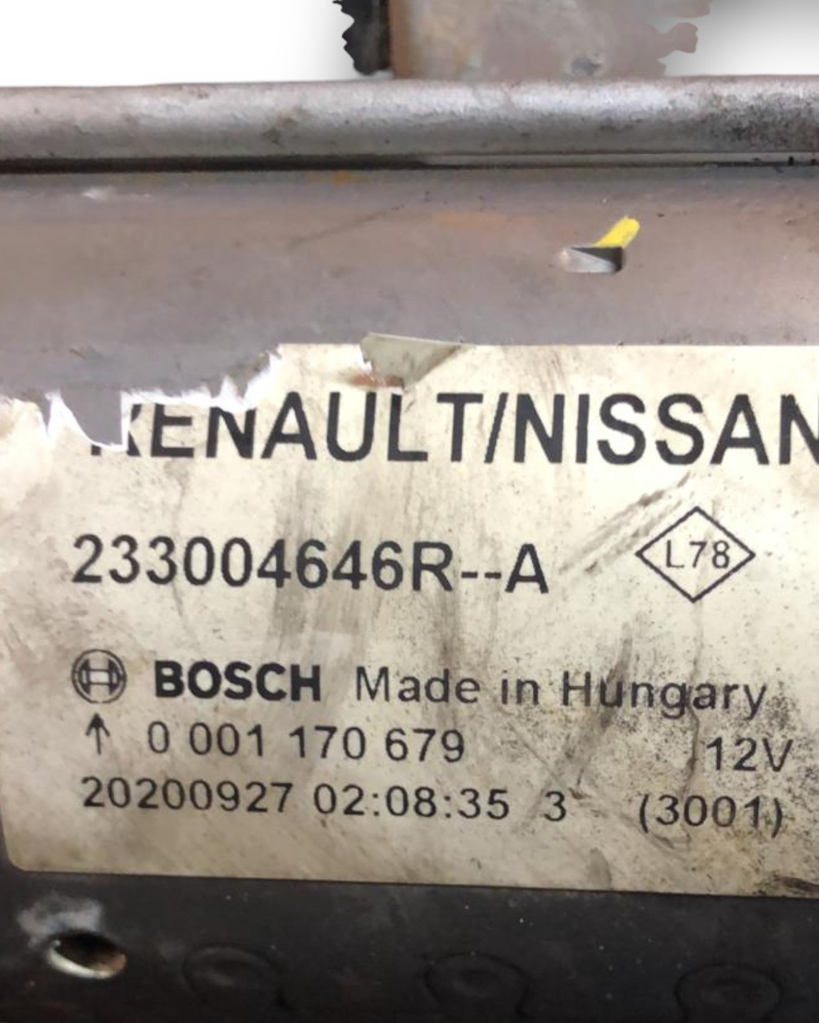 Starter Motor Dacia Sandero 1.0 petrol (2017 > 2020) code:233004646R - F&P CRASH SRLS - Used Parts