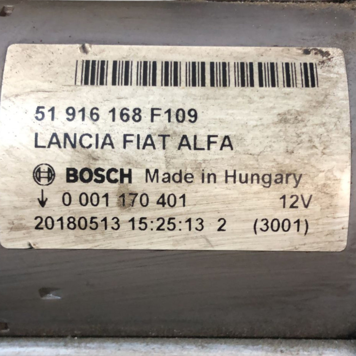 Starter Motor Fiat Panda 319 1.2 Petrol (2012 >) code:51916168F109 - F&P CRASH SRLS - Used Parts