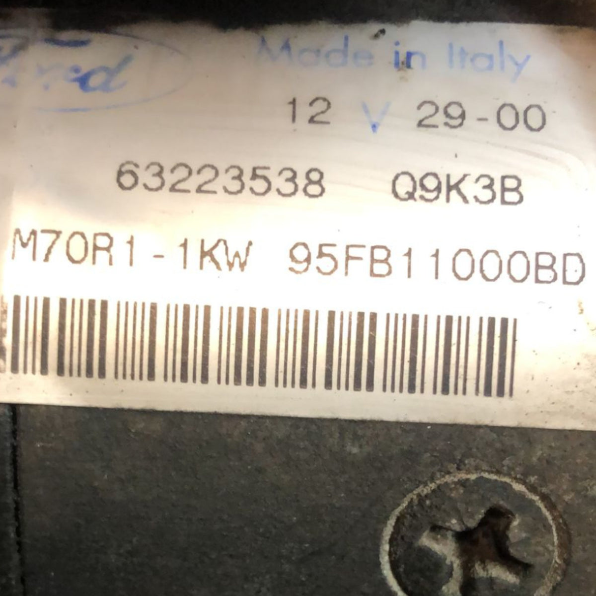 Starter Motor Ford Ka 1.3 Petrol (1996 > 2008) code:63223538 - F&P CRASH SRLS - Used Parts