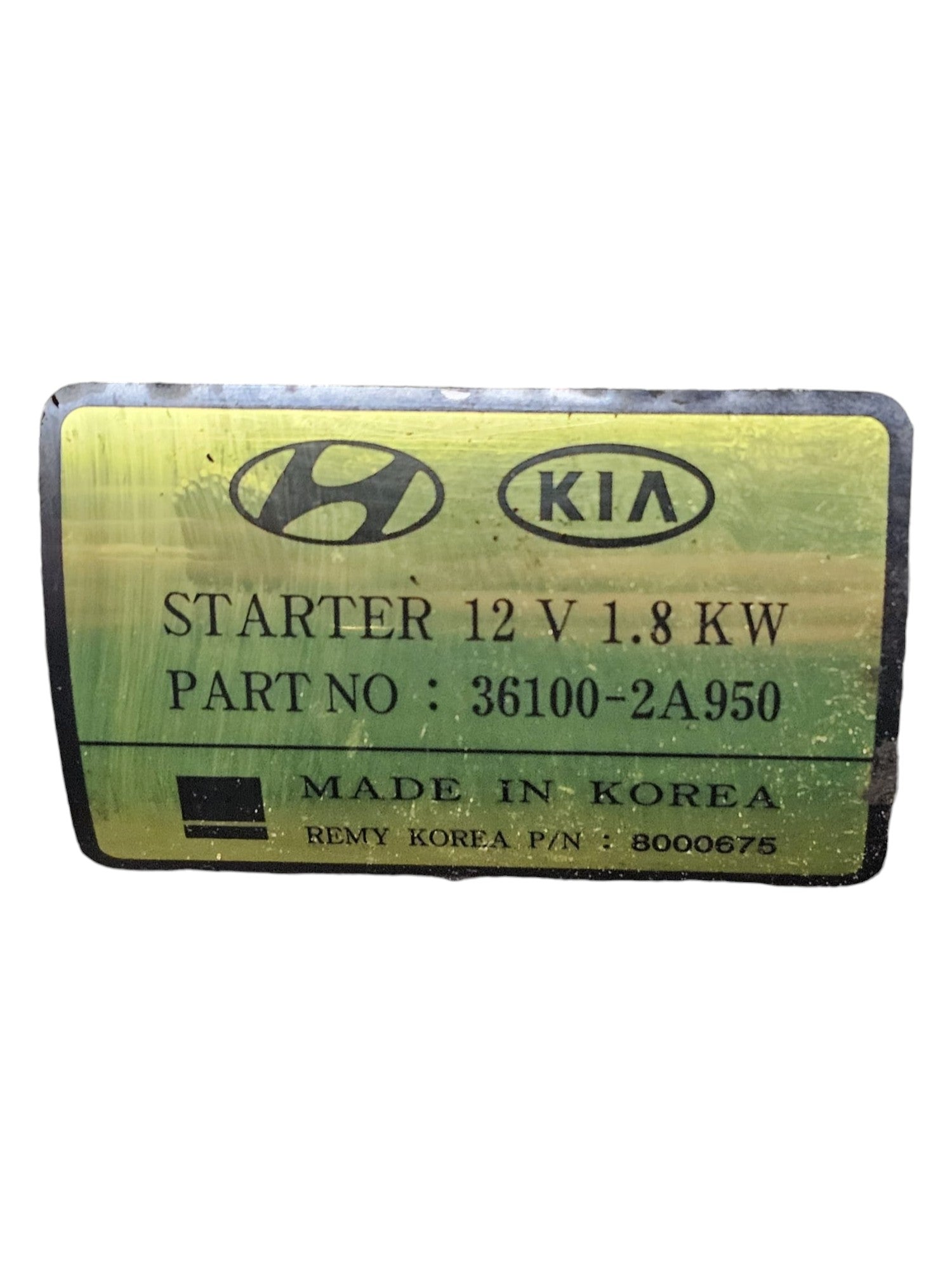 Starter Motor Hyundai Tucson TL 1.7 Diesel Code:361002A950 (2015 - 2020) - F&P CRASH SRLS - Used Parts