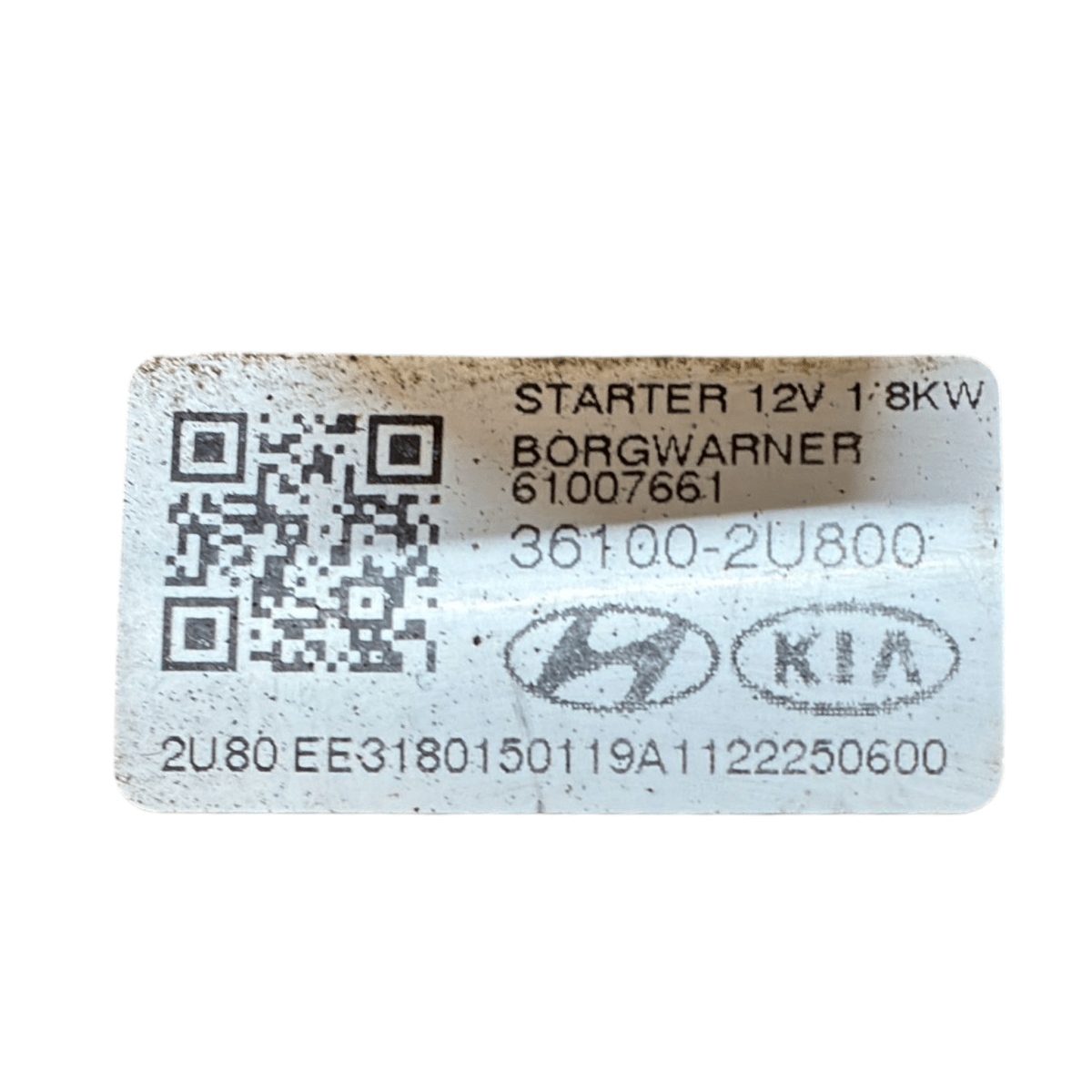 Motorino avviamento kia sportage ql 1.6 diesel cod : 361002U800 (2016-2021) - F&P CRASH SRL - Ricambi Usati