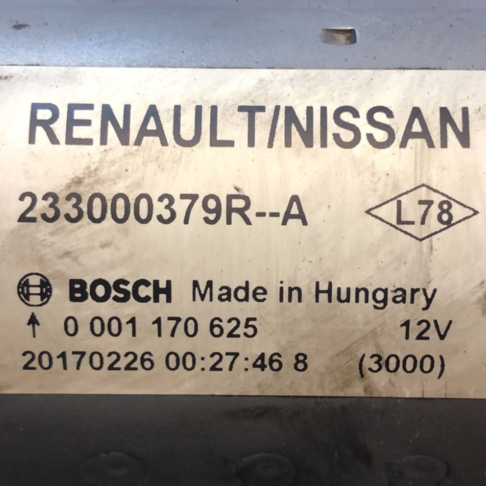 Nissan Qashqai J11 1.5 Diesel Starter Motor (2014 > 2021) code:233000379R - F&P CRASH SRLS - Used Parts