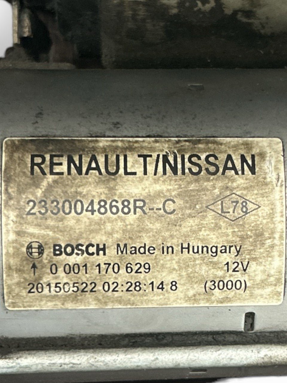Motorino Avviamento Renault Captur I 1.5 Diesel (2013 > 2019) cod.233004868R - F&P CRASH SRLS - Ricambi Usati