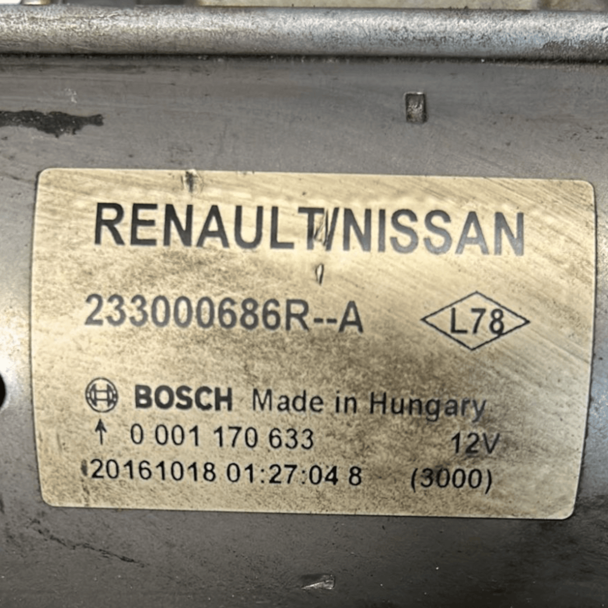 Starter Motor Renault Espace 1.6 Diesel (2015 > 2023) code:233000686R - F&P CRASH SRLS - Used Parts