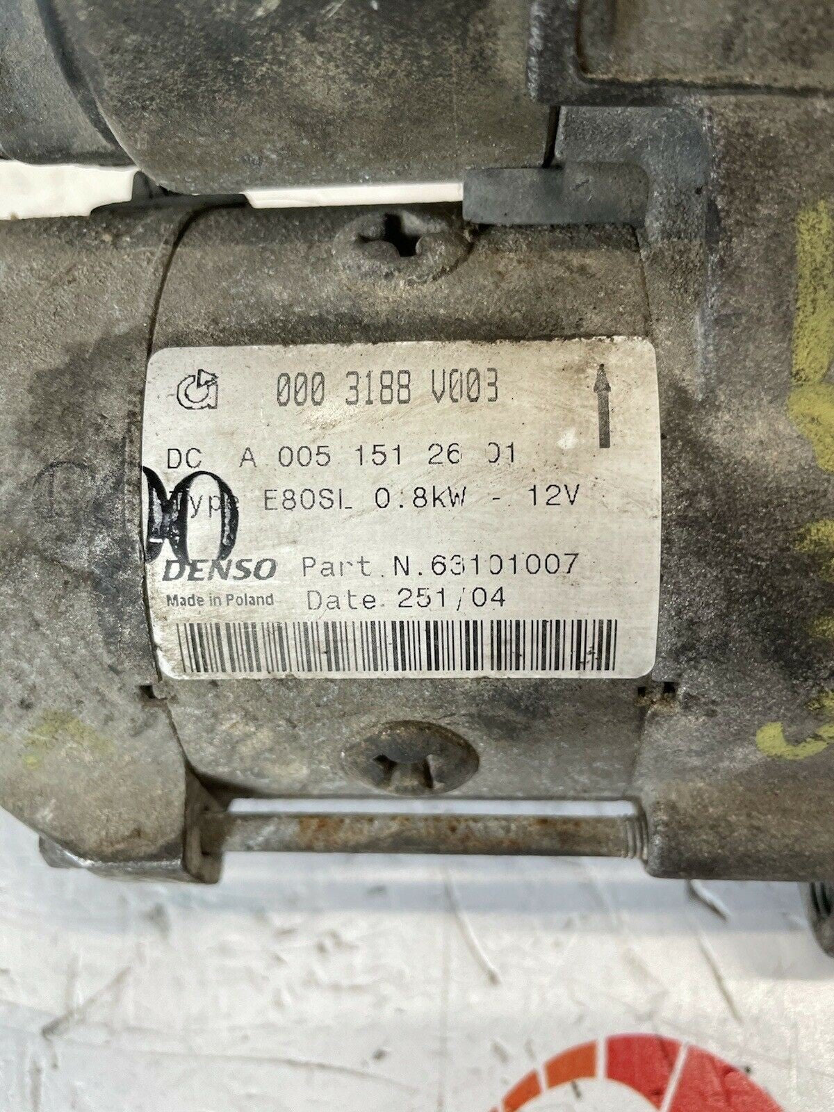 SMART Starter Motor (450) Petrol A 005 151 26 01 - F&P CRASH SRLS - Used Parts