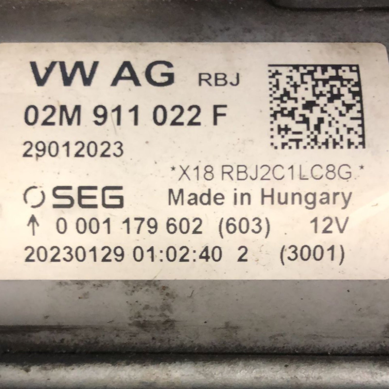 Volkswagen T-Roc 1.0 Petrol Starter Motor (2017 >) code:02M911022 - F&P CRASH SRLS - Used Parts
