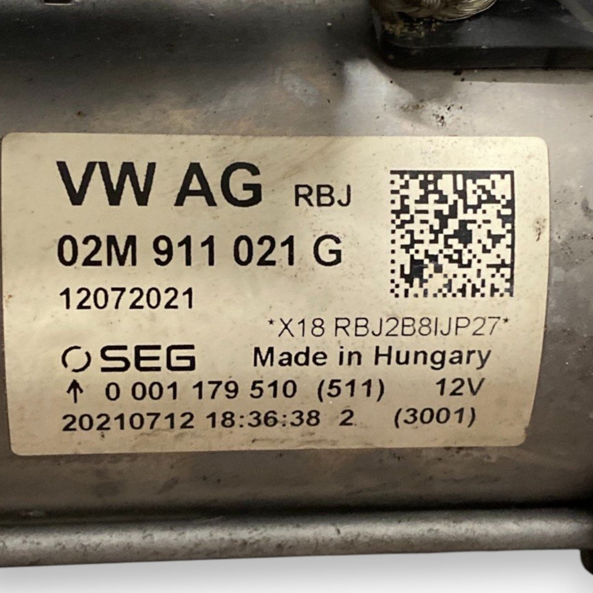 Starter motor volkswagen up 1.0 petrol (2011 - 2024) Code: 02m911021g - F&P CRASH SRLS - Used Parts