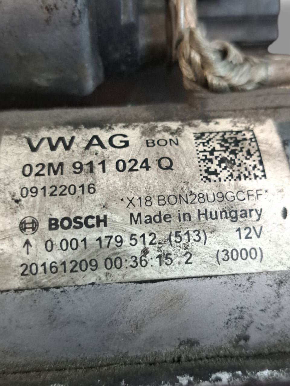 Motorino Avviamento Volkwagen Polo 6R 1.2 Benzina (2009 - 2017) COD:02M911024Q - F&P CRASH SRLS - Ricambi Usati