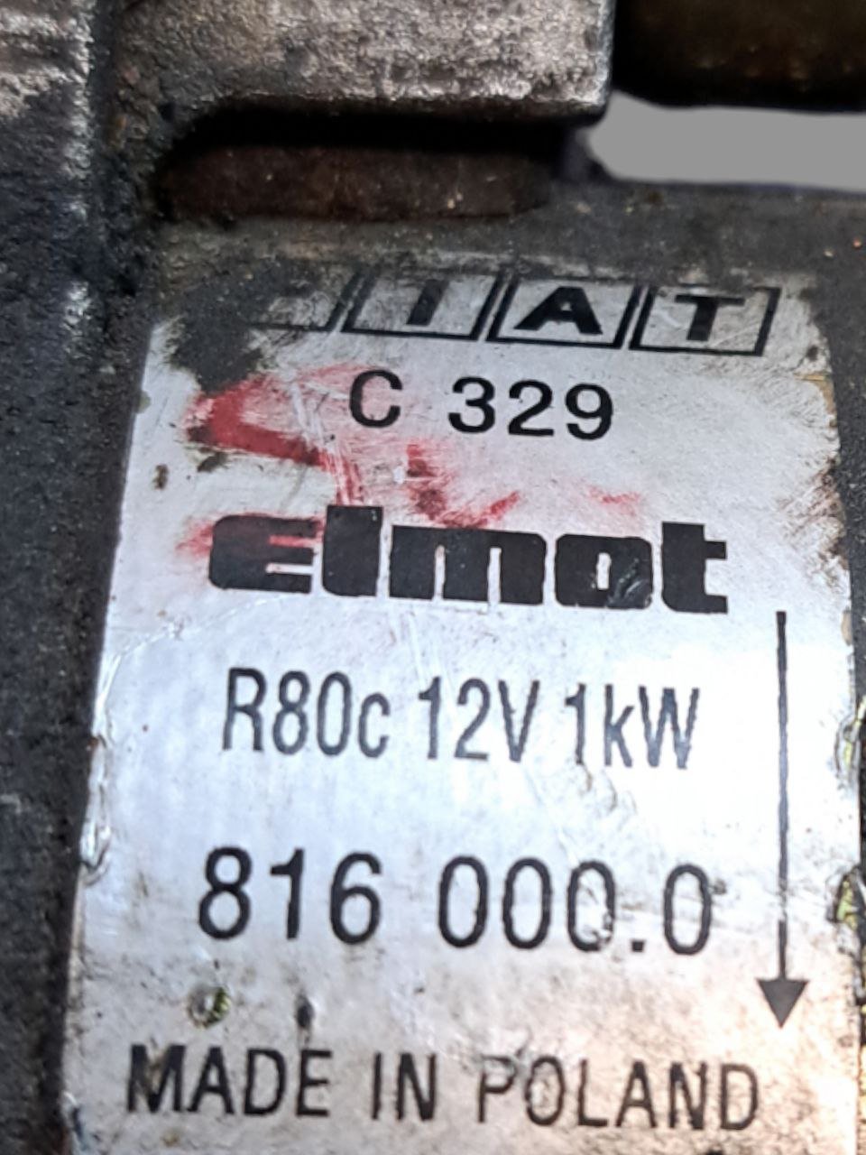 Starter motor Fiat Seicento / 500 / Panda 141 0.9 Petrol (1998-2005) COD:8160000 - F&P CRASH SRLS - Used Parts