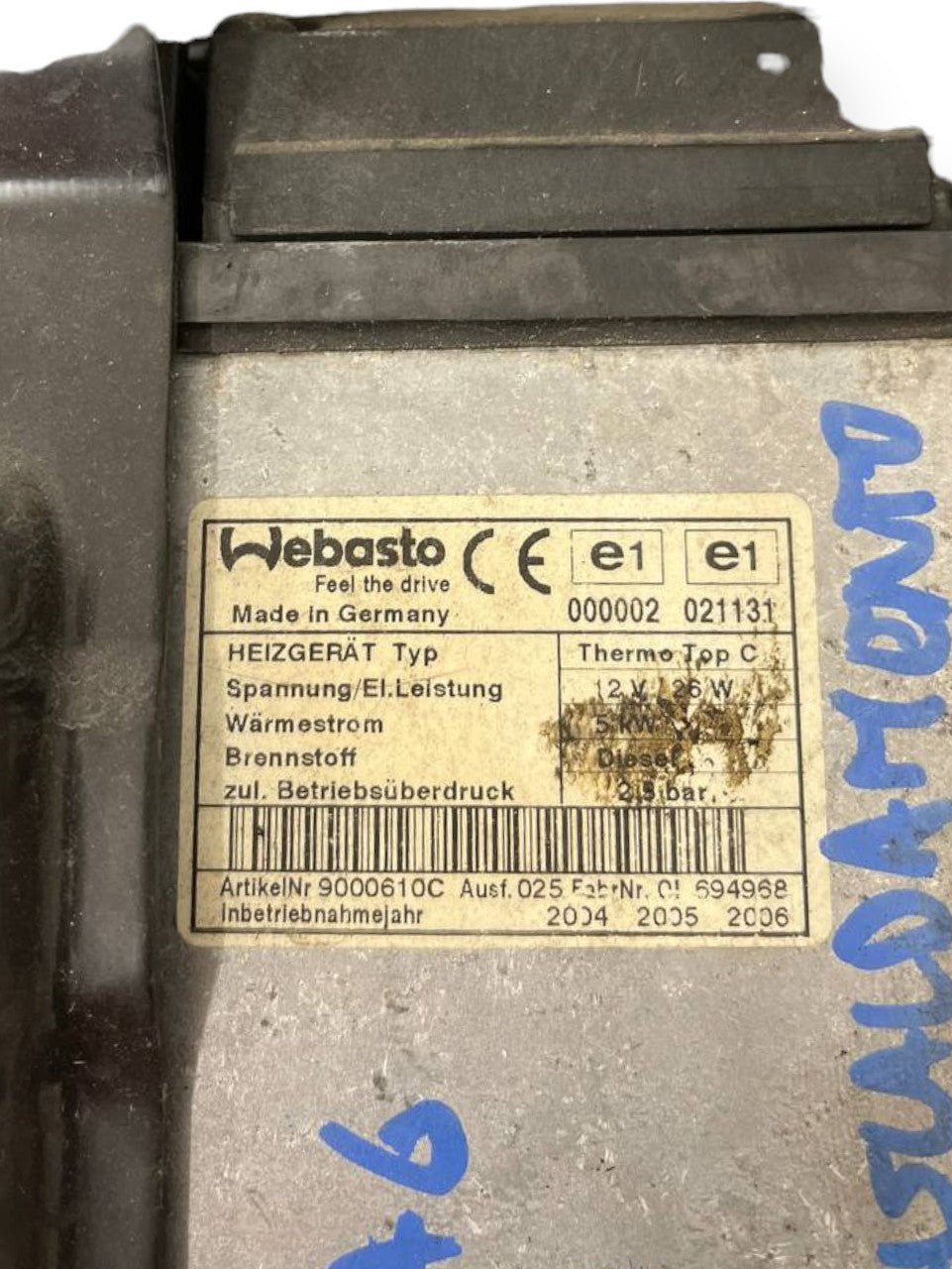 Auxiliary Heating Motor Mazda 6 2.0 Diesel (2002 to 2008) code: 9000610C - F&P CRASH SRLS - Used Parts