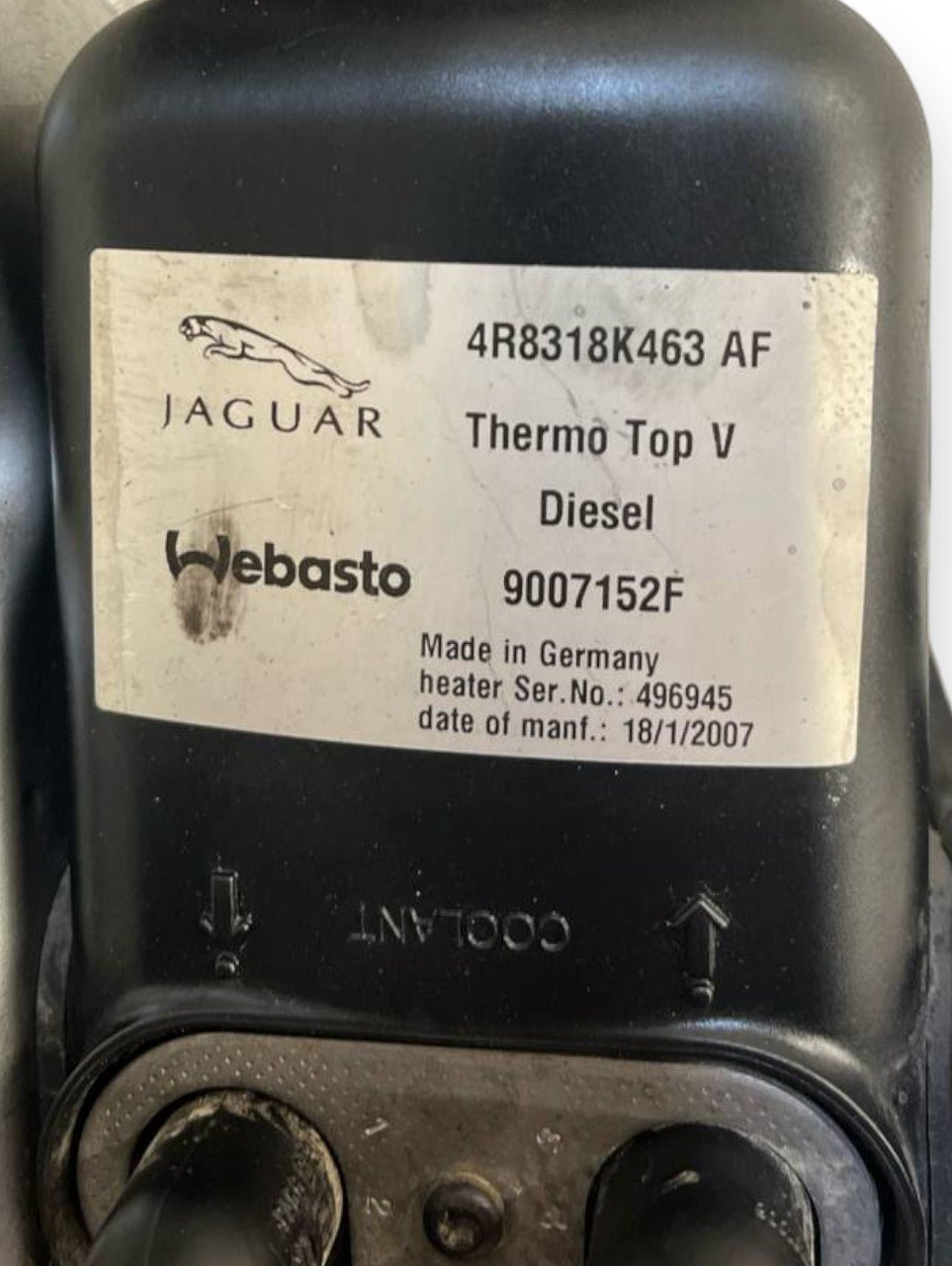 Webasto Auxiliary Heating Motor Jaguar S-Type 2.7 Diesel (1999 to 2008) code: 4R8318K463 - F&P CRASH SRLS - Used Parts