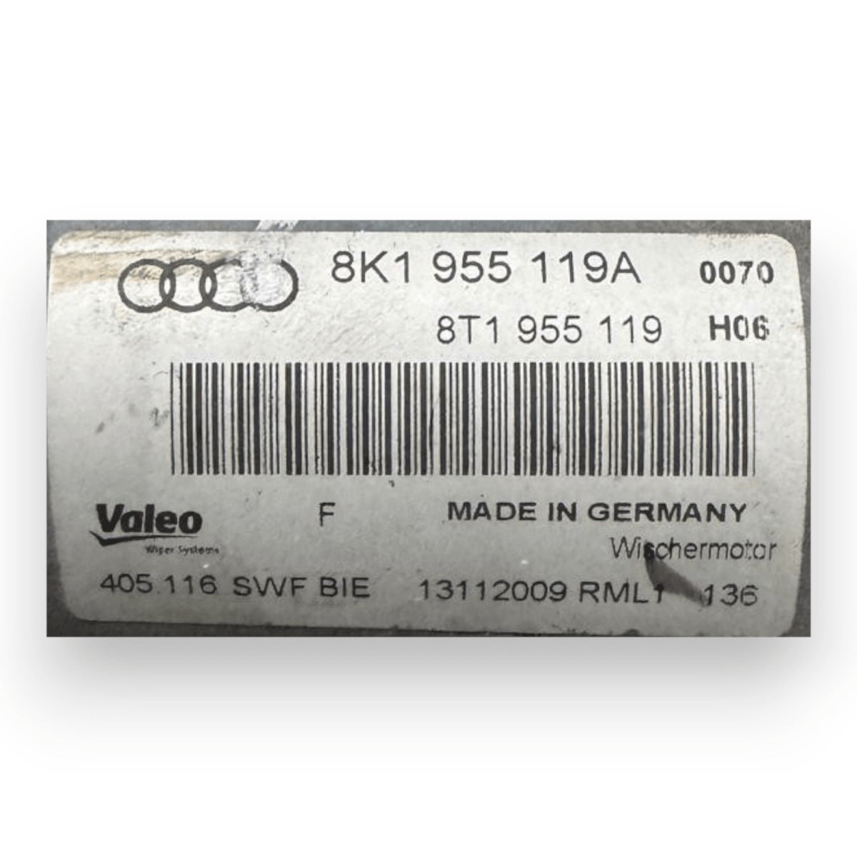 Motorino tergicristalli Audi A4 (B8) cod.8K1955119A (2007 - 2016) - F&P CRASH SRL - Ricambi Usati