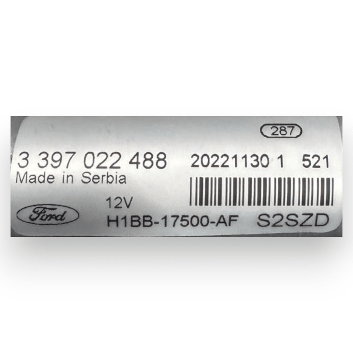 Motorino tergicristalli Ford Fiesta VII cod.H1BB - 17500 - AF (2017 - 2023) - F&P CRASH SRL - Ricambi Usati