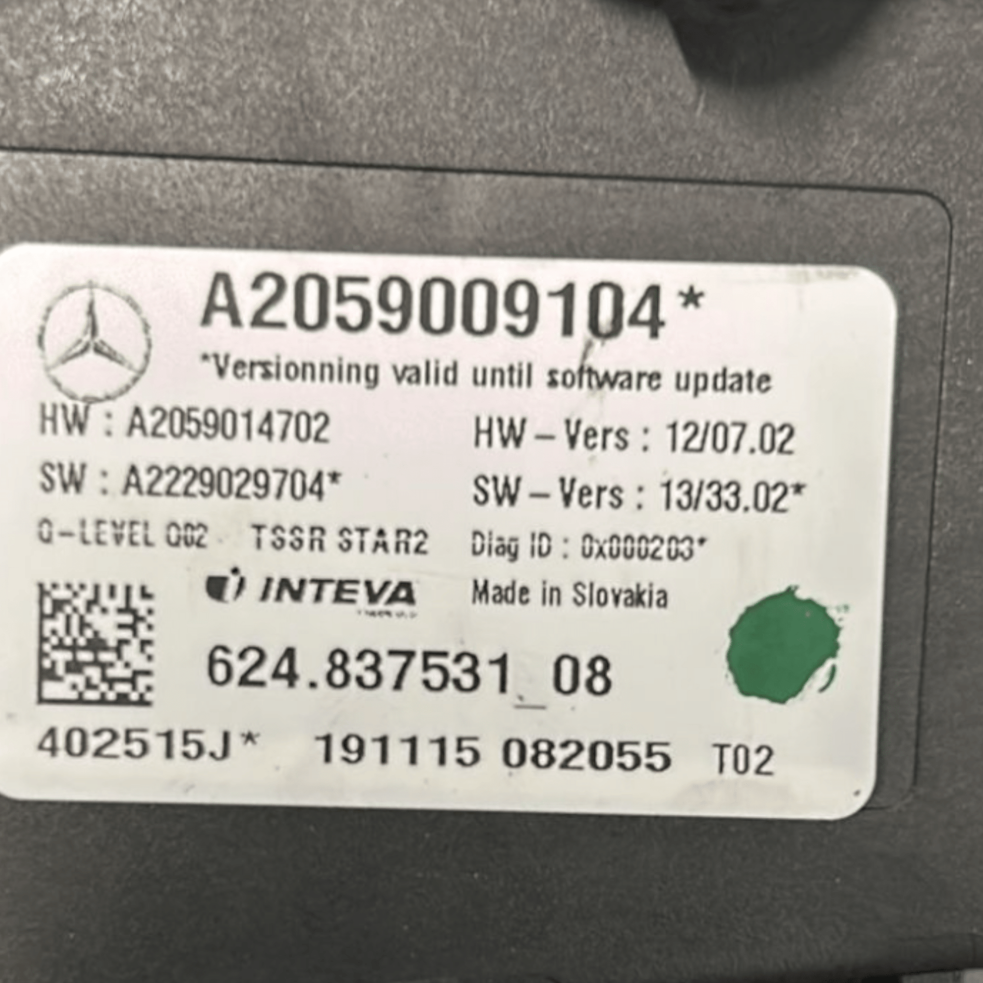 Motorino Tetto / Tettuccio Apribile Mercedes Benz Glc X253 cod:A2059009104 (2015 > 2022) - F&P CRASH SRLS - Ricambi Usati